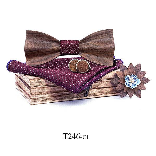 3D wood bow tie - Mubimart