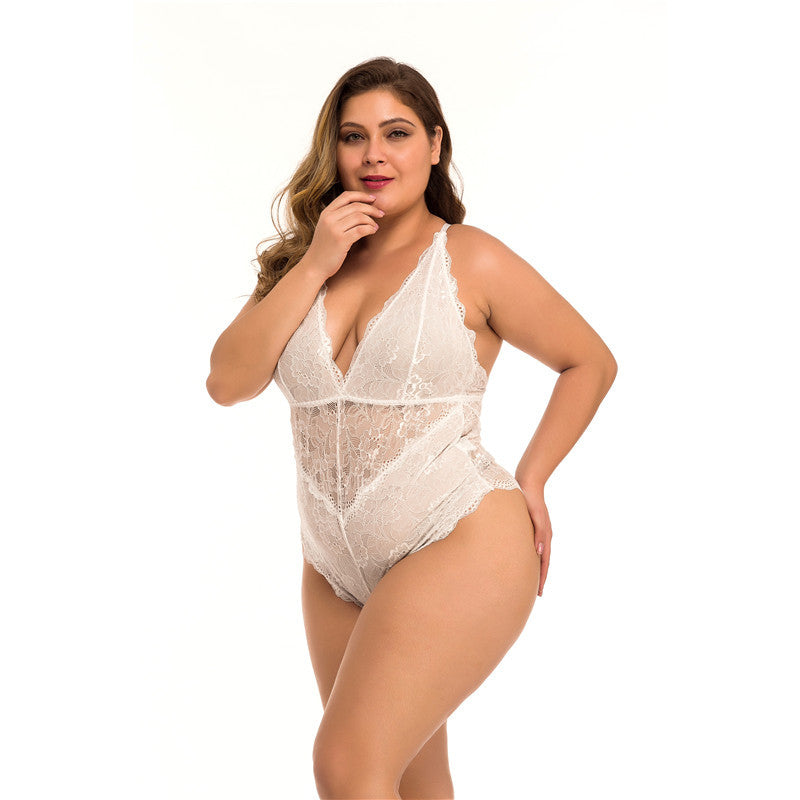 Plus Size Lace Meshsexy Lingerie - Mubimart -  