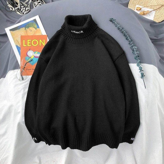 Turnable turtleneck sweater - Mubimart
