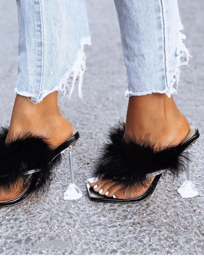 Plush high heels - Mubimart