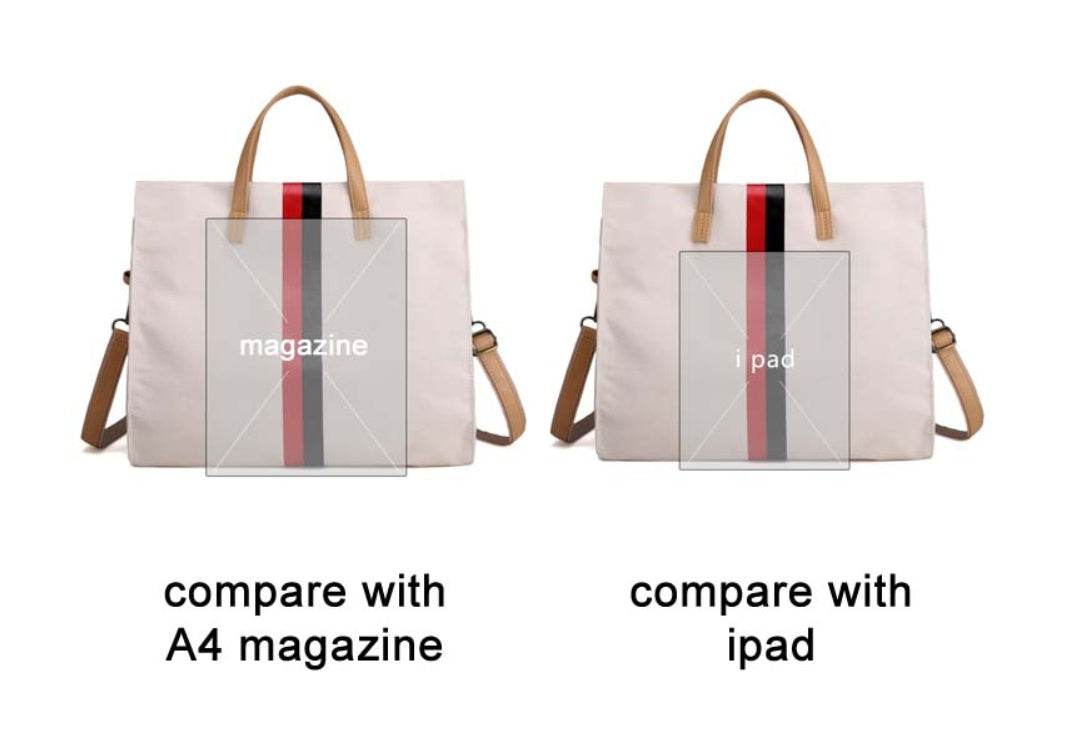 Canvas Ladies Work Bag Women Tote Hand Bag Shoulder Bag for Women Fashion Lady Shopping Canvas Stripe Tote Bags Female Handbags - Mubimart