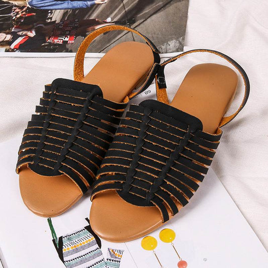 Women's hollow flat sandals - Mubimart