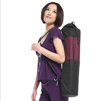Mesh Yoga Bag Black Portable Case Nylon Pilates Carrier Mesh Adjustable Strap Yoga Tool Washable Portable Bags Not Include Mat - Mubimart