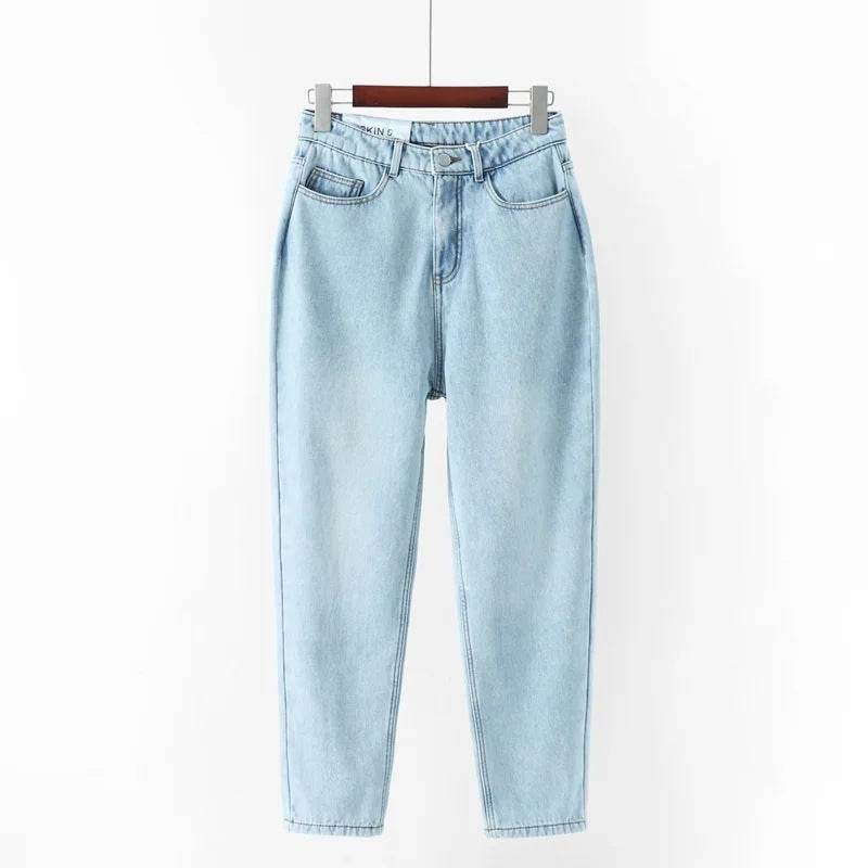 Thin straight leg jeans women trousers old pants - Mubimart