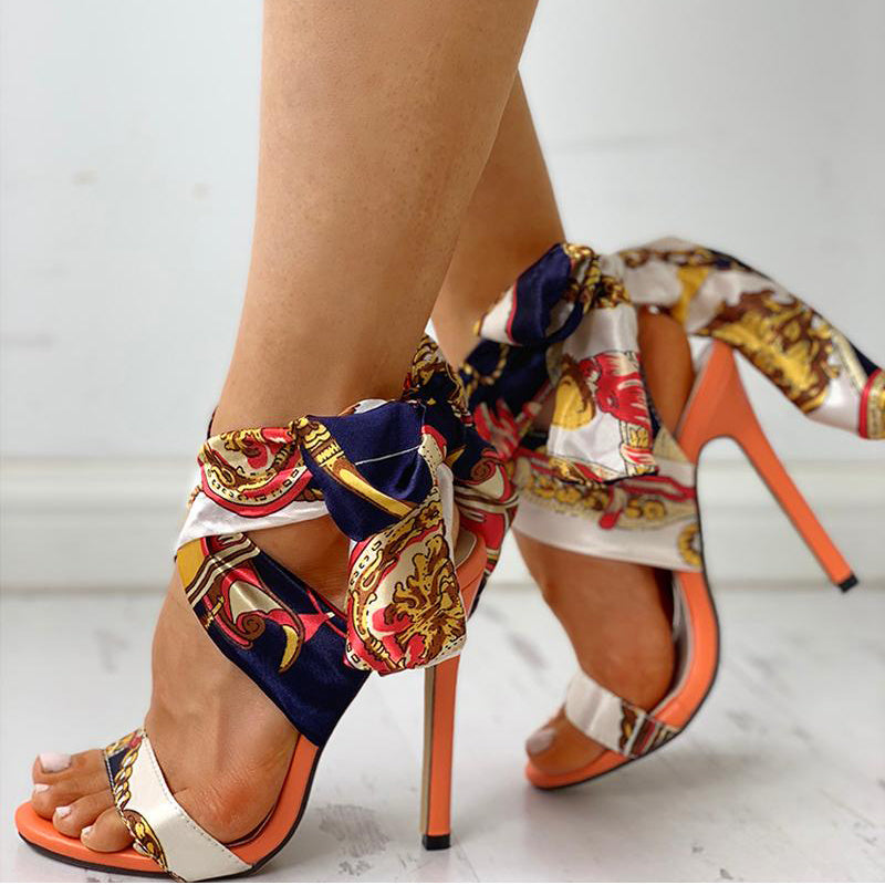 Strappy high heel sandals