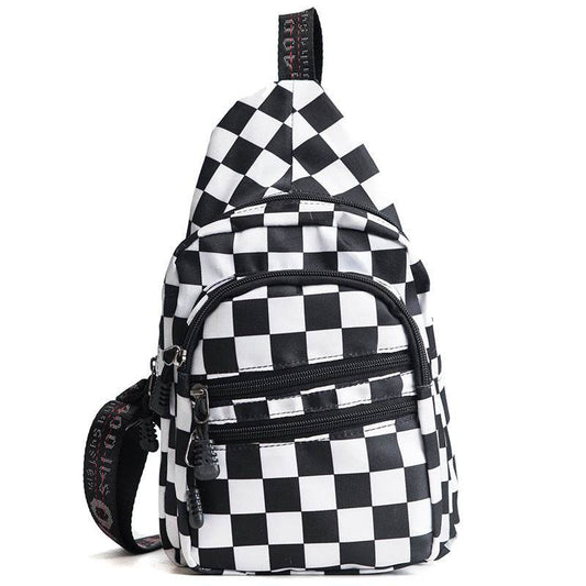 Checkered Sling Bag - Mubimart