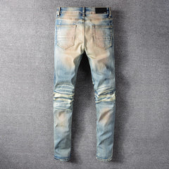 Slim-fit jeans met knienaden