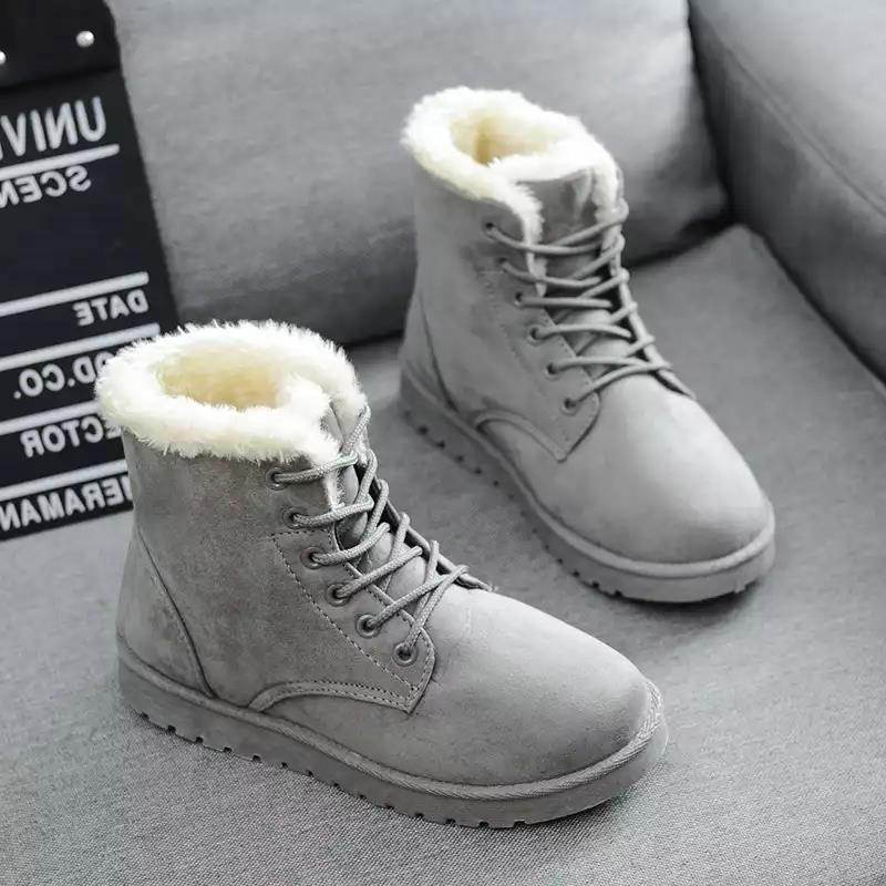 Snow boots with short tube plus velvet booties - Mubimart