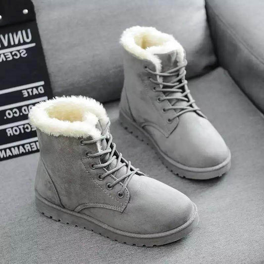 Snow boots with short tube plus velvet booties - Mubimart