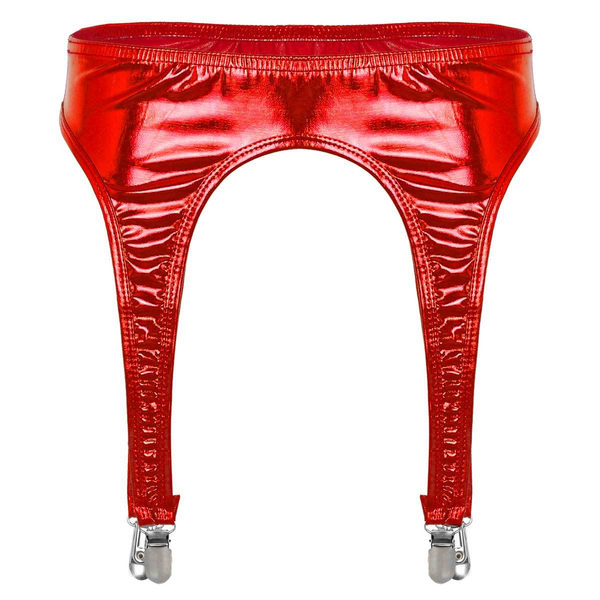 Patent Leather PU Leather Garter Belt - Mubimart -  