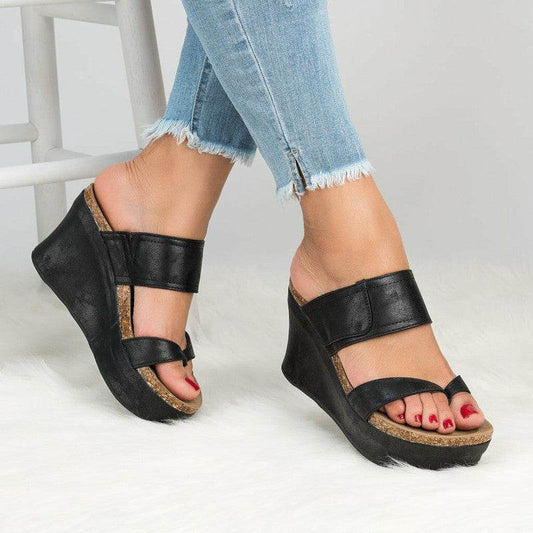 Wedge Flip-Flop Sandals - Mubimart