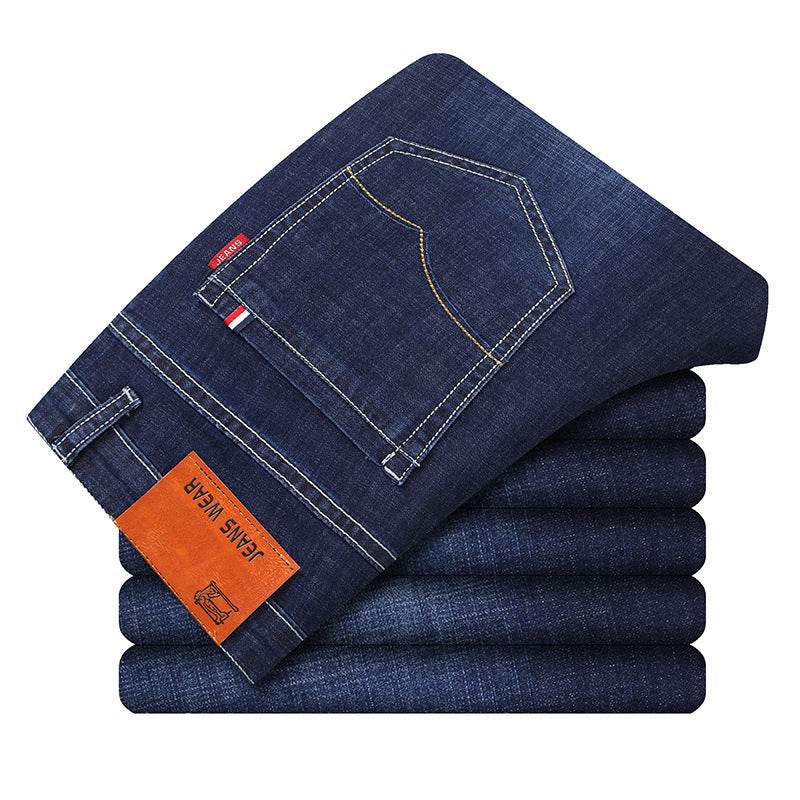 Men's straight-leg slim-fit jeans - Mubimart