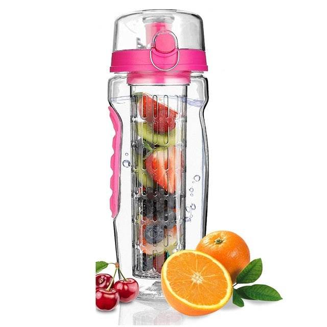 BPA Free Fruit Infuser Juice Shaker Sports Lemon Water Bottle Tour hiking Portable Climbing Camp Bottles - Mubimart