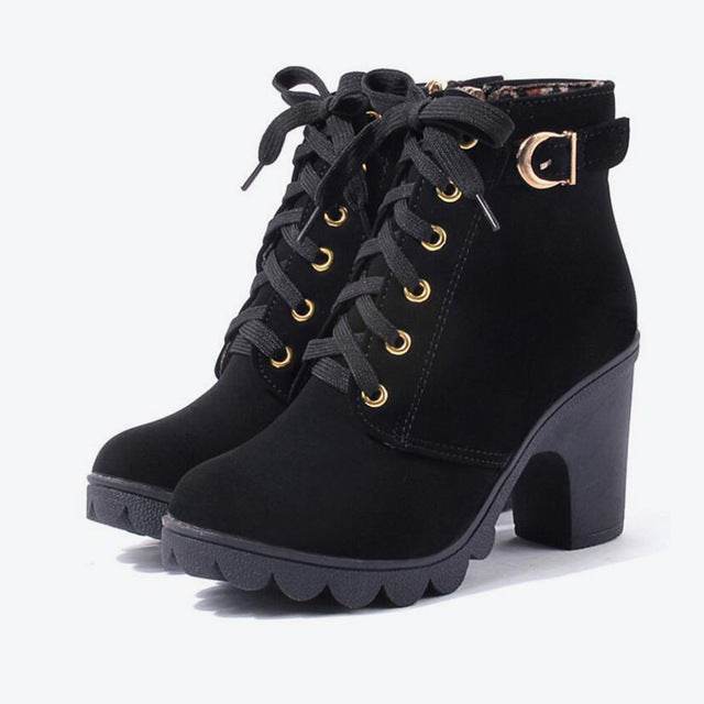 Cross strappy booties with Martin boots - Mubimart