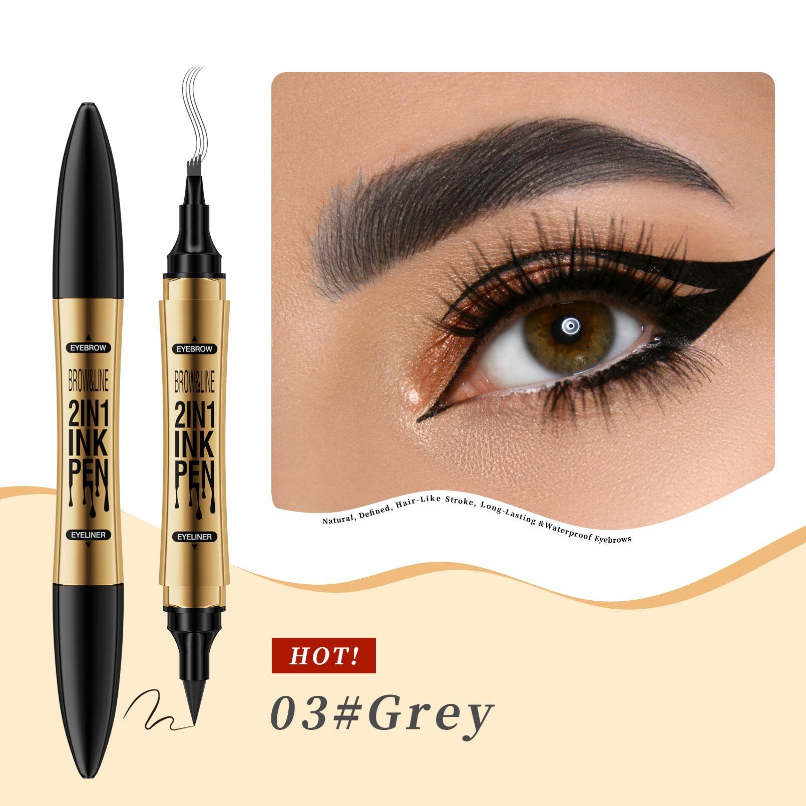Eyeliner Eyebrow Pencil Two-in-one - Mubimart