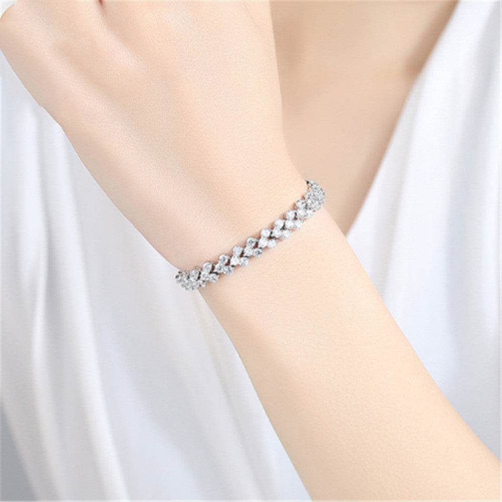 Copper Inlaid AAA Zircon Bracelet Ladies Gemstone Explosion - Mubimart