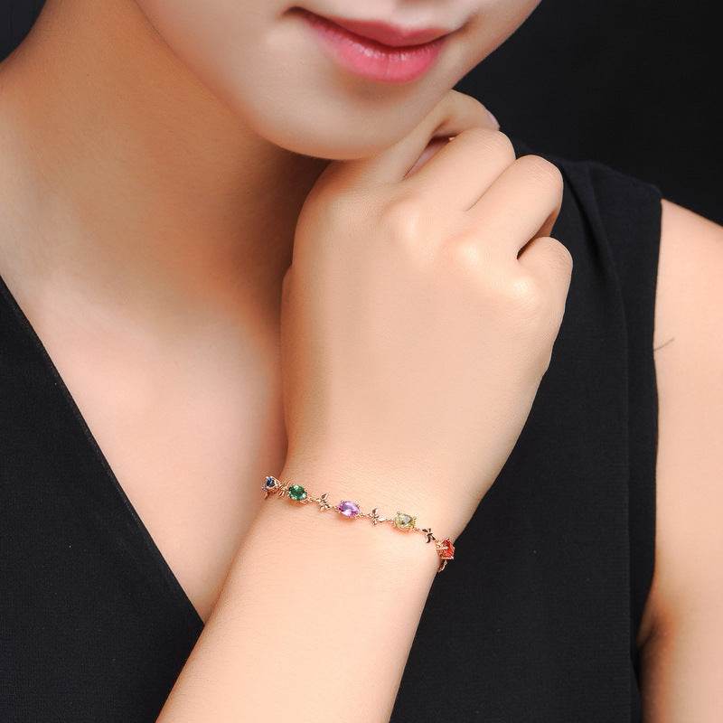 Colorful gemstone bracelet - Mubimart