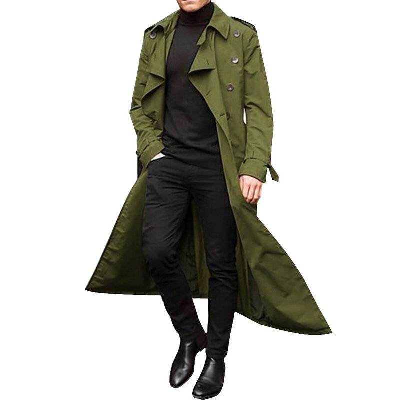 Men's Long Trench Coat Men's Trench Coat - Mubimart
