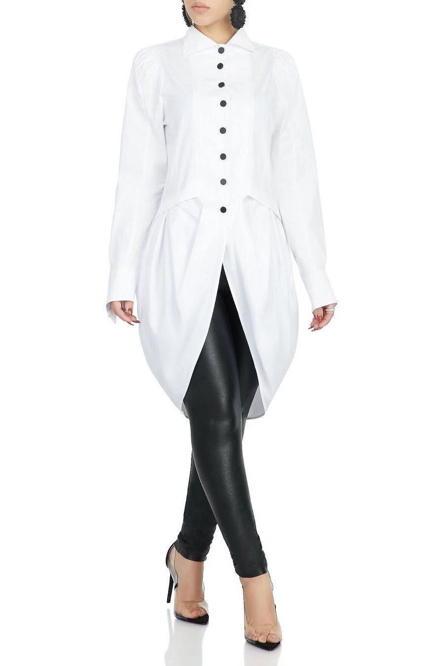 Personality white shirt dress - Mubimart -  