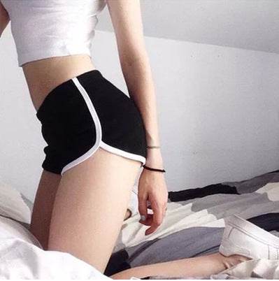 New Summer Shorts Women Casual Shorts Workout Waistband Skinny Short - Mubimart