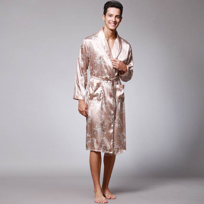 men silk robe - Mubimart