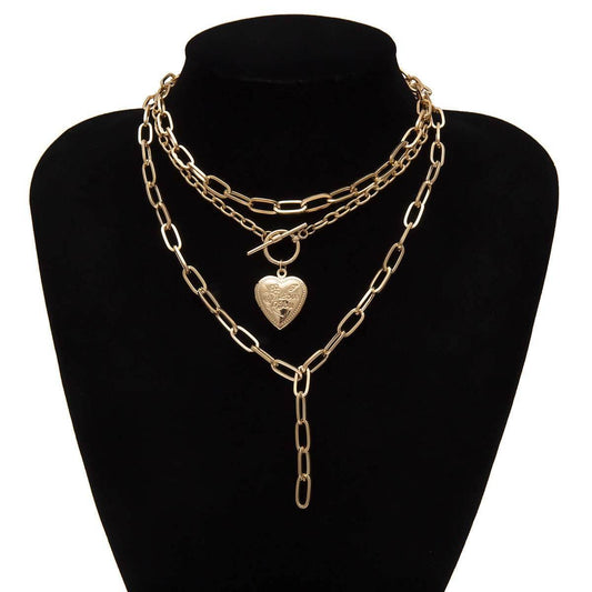 Creative Geometric Thick Chain Tassel Necklace Women - Mubimart