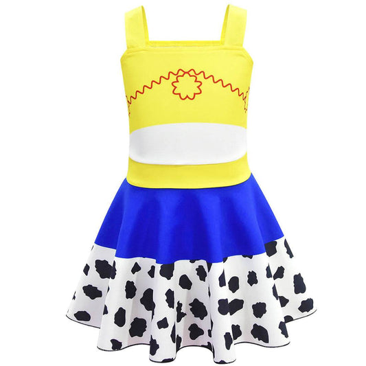 Children's Cartoon Printed Camisole Dress - Mubimart