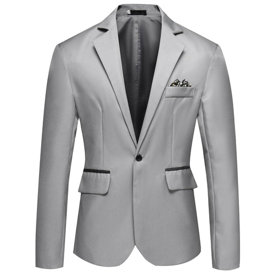 Solid Color Small Suit Hot Sale Men One Button Suit - Mubimart