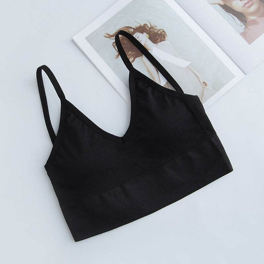 U Back Sports Bra for Women,Wirefree Padded Athletic Vest,Gym Fitness Running Yoga Sport Tops,Seamless Sports Bra Top - Mubimart