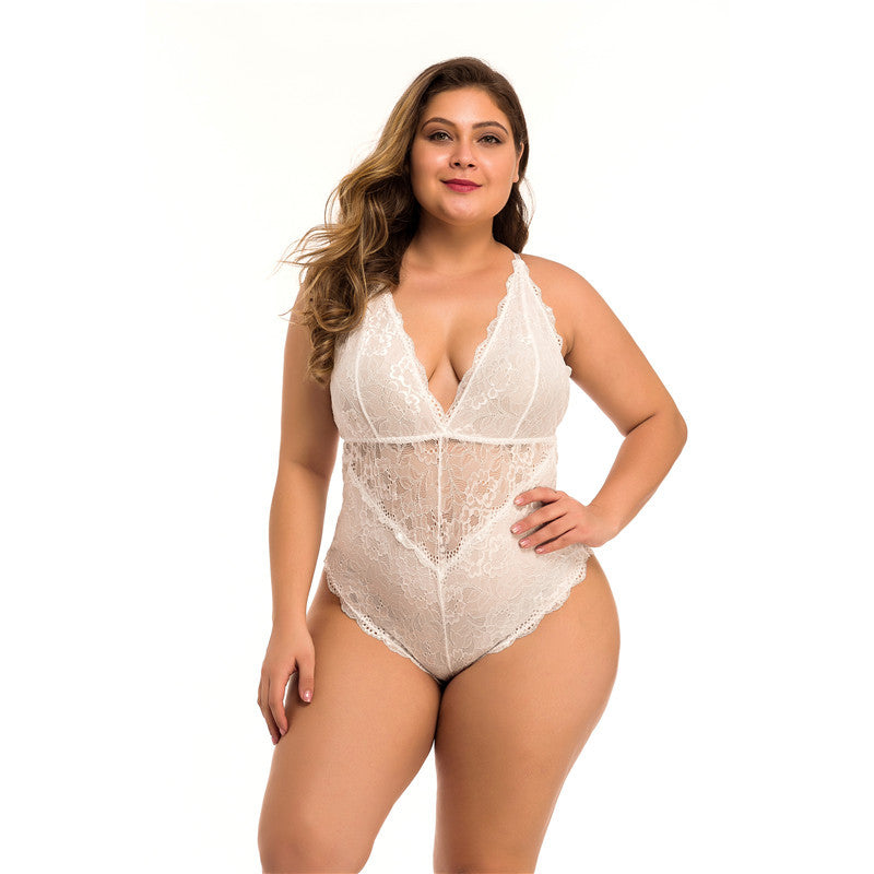 Plus Size Lace Meshsexy Lingerie - Mubimart -  