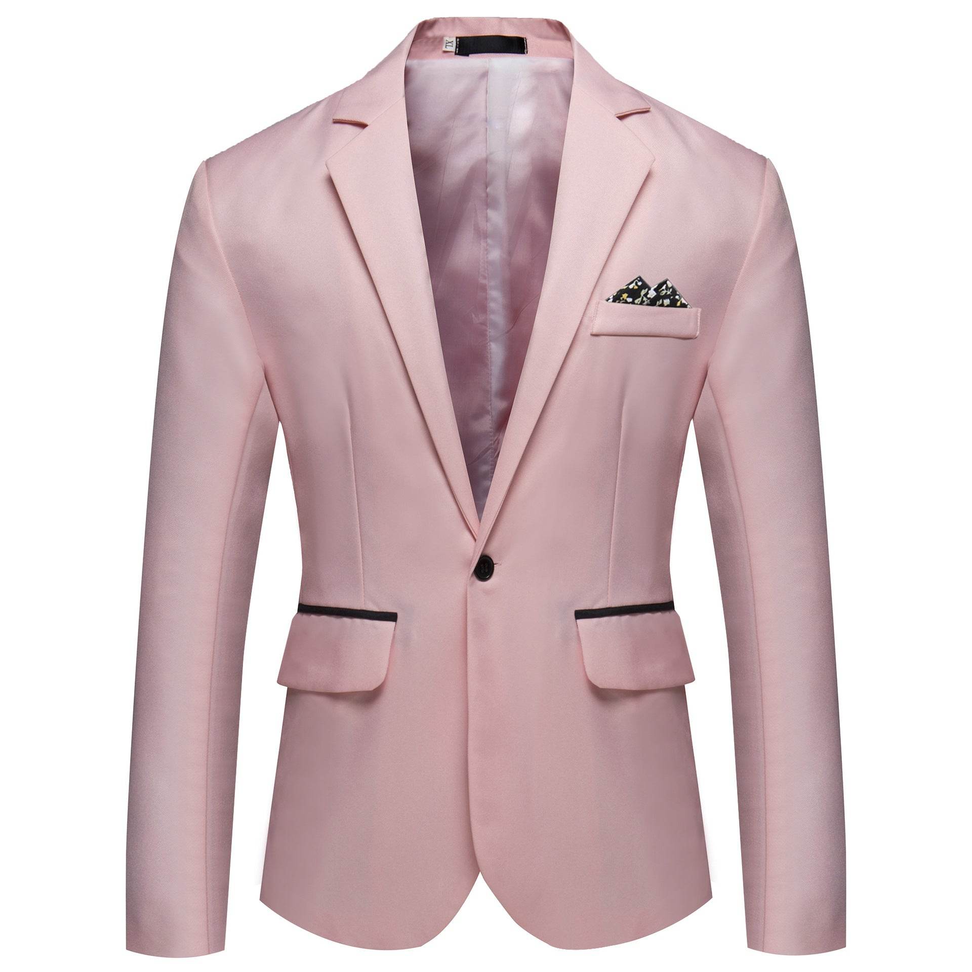 Solid Color Small Suit Hot Sale Men One Button Suit - Mubimart