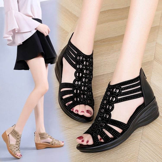 Fishbill wedge sandals - Mubimart