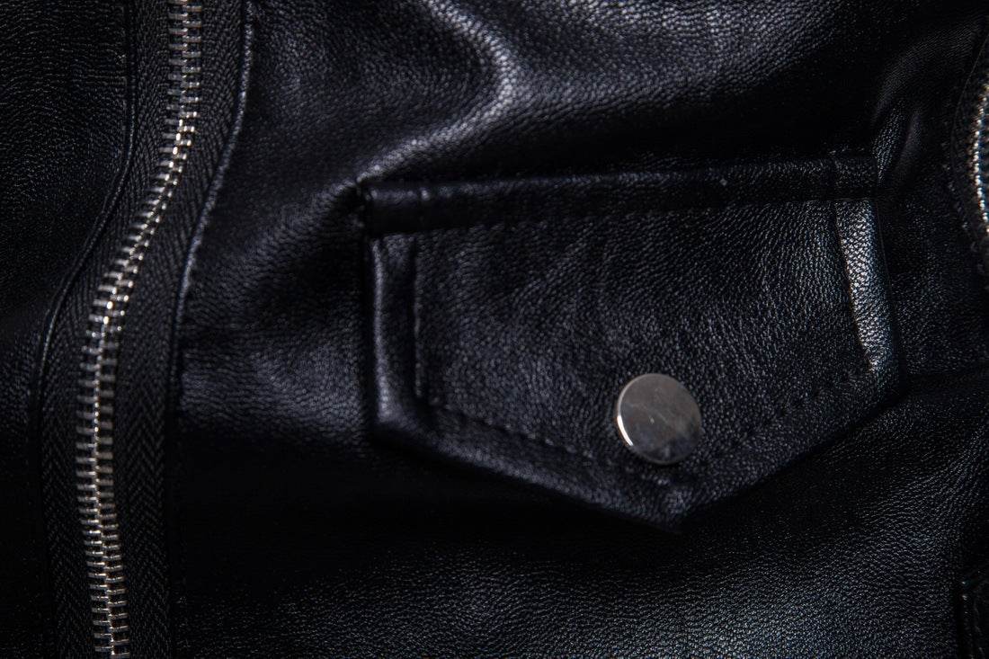 Multi-zip leather jacket jacket - Mubimart