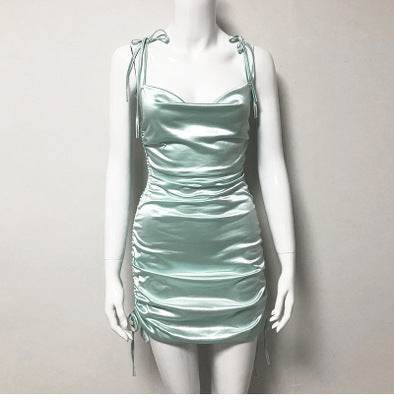 Sexy dress with satin camisole - Mubimart