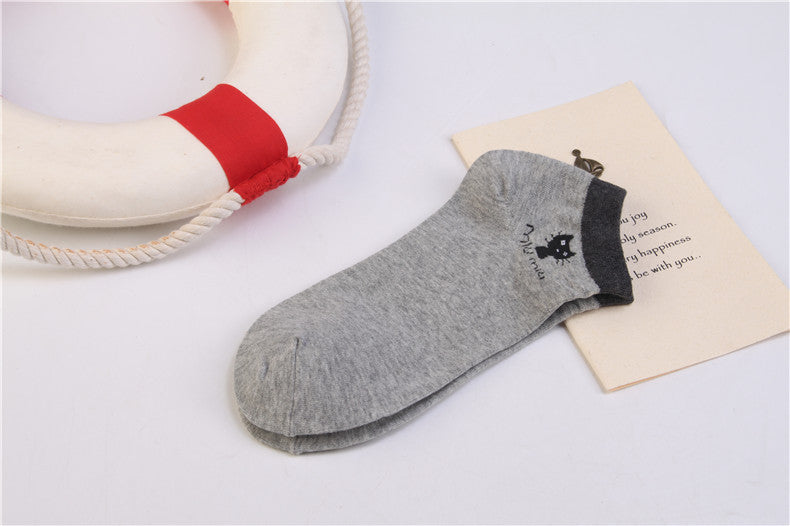 Summer CAT Warm Comfortable Cotton Girl Women's Socks Ankle Low Female - Mubimart -  