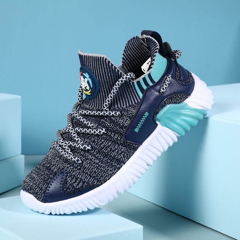 Fly Knit Double-Mesh Children's Anti-Slip Sneaker - Mubimart