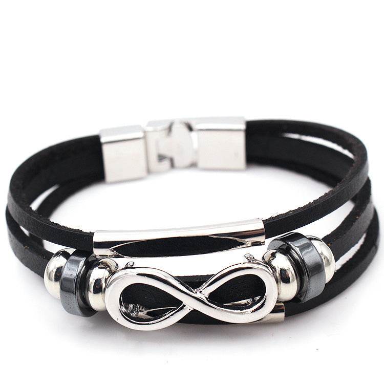 Leather Leather Bracelet Bracelet For men Figure 8 - Mubimart