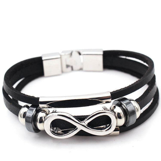 Leather Leather Bracelet Bracelet For men Figure 8 - Mubimart