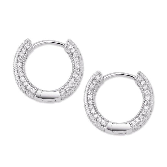 Hoop earrings full of zircon earrings - Mubimart