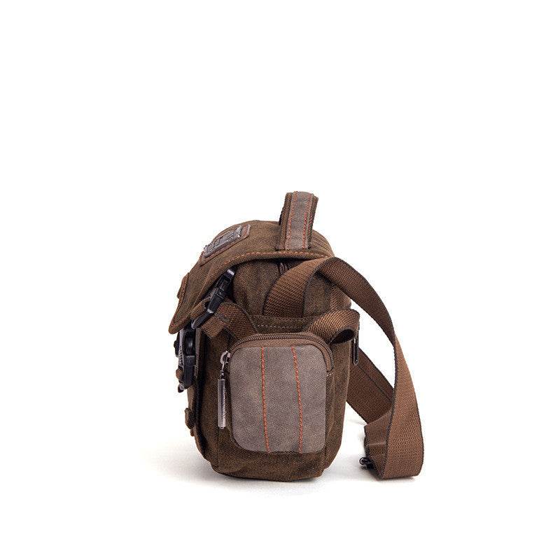 Canvas Shoulder Bag Commuter Cross-body Bag Mens Casual Handbag Retro Canvas Satchel - Mubimart