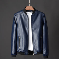 Leather jacket slim men's leather jacket