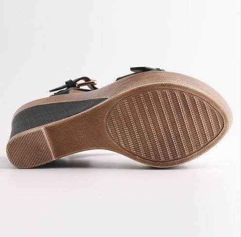 High heel wedge sandals - Mubimart