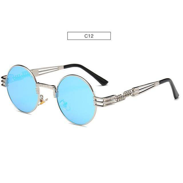 Gold Metal Fashion John Lennon Round Sunglasses Steampunk Sunglasses Mens Womens Retro Vintage Coating Mirrored Eyewear Shades - Mubimart