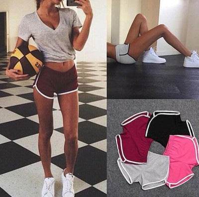 New Summer Shorts Women Casual Shorts Workout Waistband Skinny Short - Mubimart