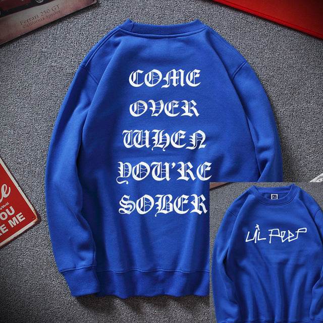 Cool Men Hip Hop Streetwear Top Cotton Fleece Sweatshirt - Mubimart
