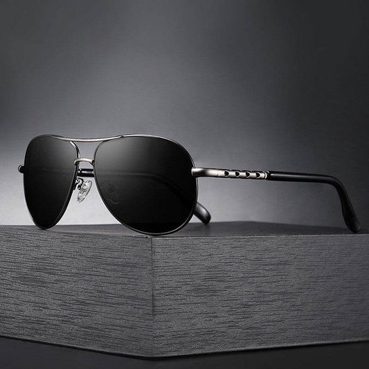 Retro metal polarized sunglasses - Mubimart