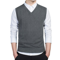 Men's V-Neck Sweater Vest Vest Sleeveless Knit Sweater