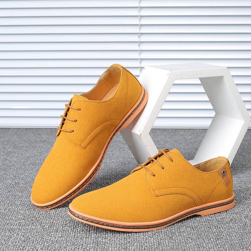 Spring suede men's shoes leather casual oxford shoes - Mubimart