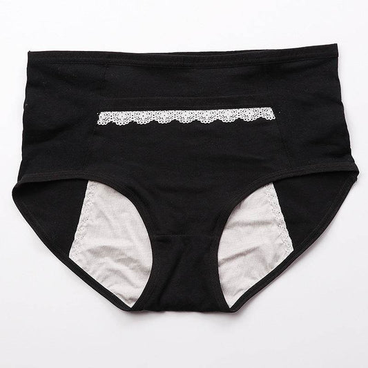 Lady Lace Traceless Briefs Physiological Panties Plus Size Leakproof Belt Pocket Menstrual Panties - Mubimart