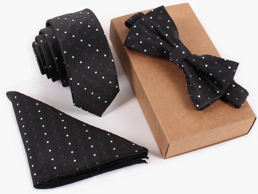 Slim Necktie Set Men Three-piece bow tie - Mubimart